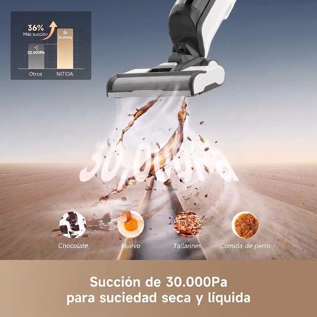 La misma pasada levanta las migas y el líquido